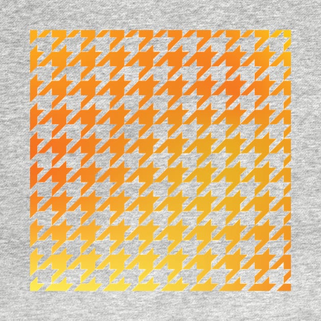 Houndstooth Pattern Yellow and Orange Golden Gradient by murialbezanson